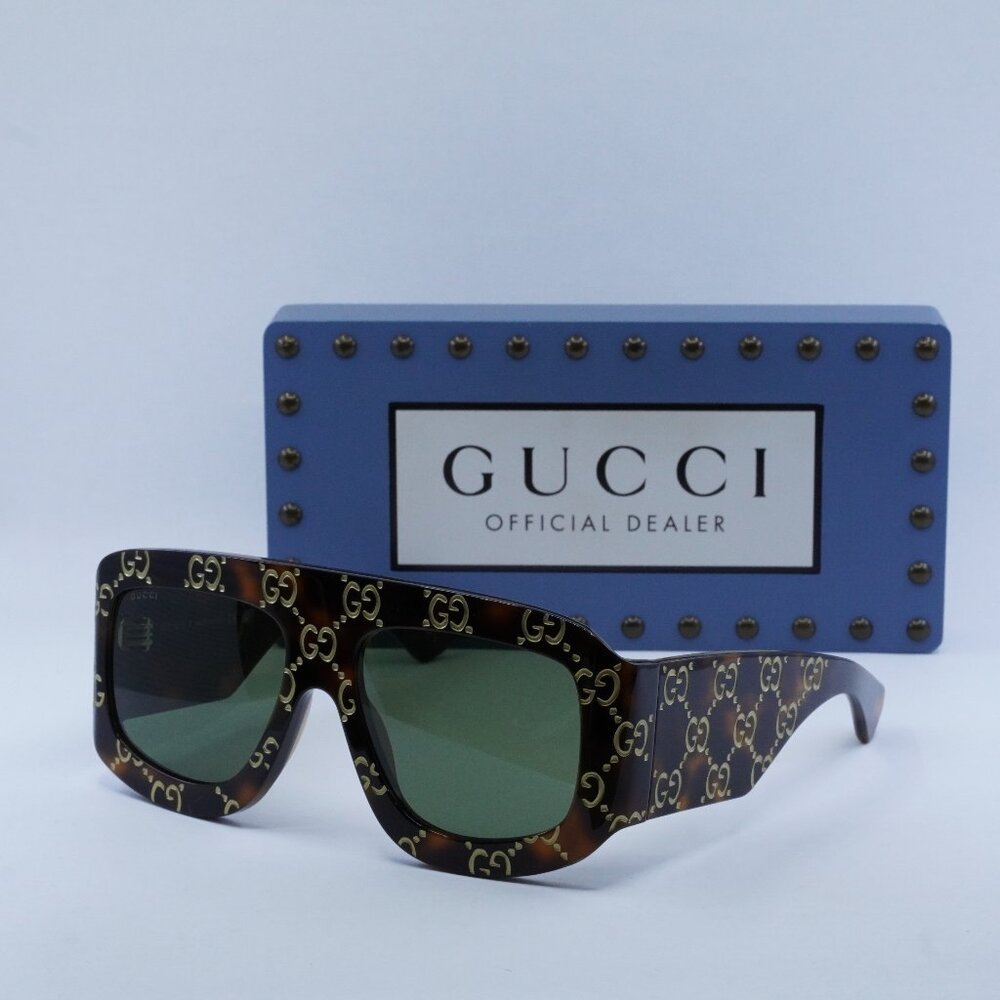 Gucci Tortoise Shell Sunglasses with Green Lenses